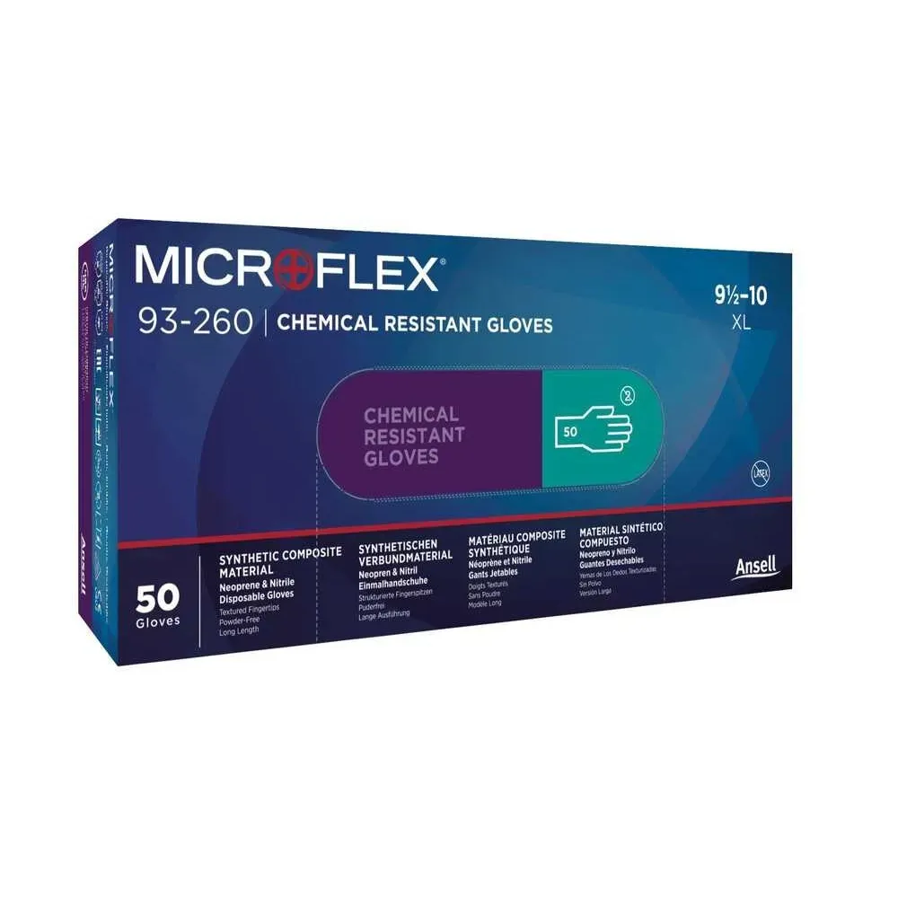 Ansell Microflex 93-260 Üstün Dokunma Hassasiyetli Kimyasal Dirençli Nitril Eldiven