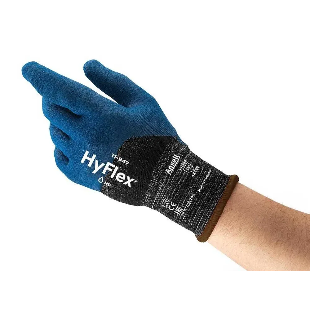 Ansell Hyflex 11-947 Kesilme ve Aşınmaya Dirençli Yağ Tutmaz İş Eldiveni