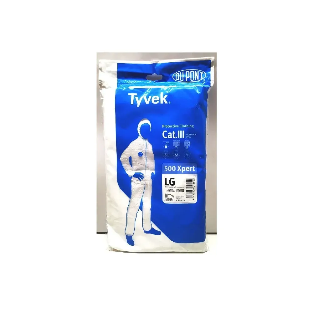 DuPont Tyvek 500 Xpert Başlıklı Kimyasal Koruyucu Tulum