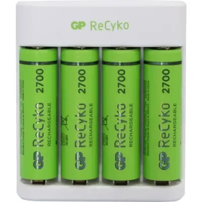 Gp Recyko E411 USB Aa-Aaa Şarj Cihazı Gp Recyko 2700 Serisi Aa Kalem Pil 4'lü