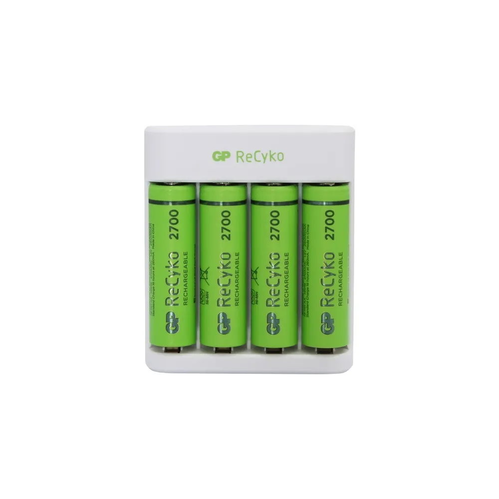 Gp Recyko E411 USB Aa-Aaa Şarj Cihazı Gp Recyko 2700 Serisi Aa Kalem Pil 4'lü