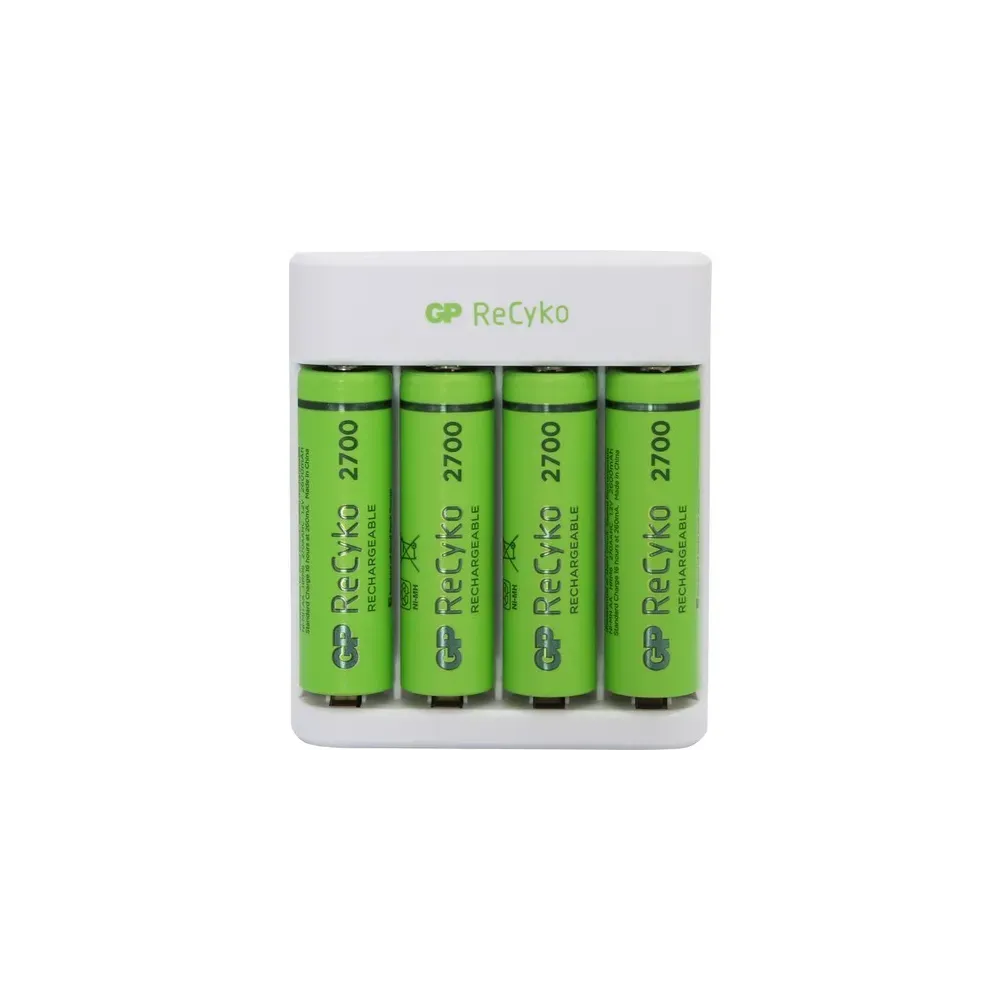 Gp Recyko E411 USB Aa-Aaa Şarj Cihazı Gp Recyko 2700 Serisi Aa Kalem Pil 4'lü