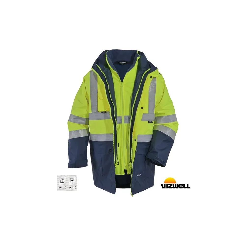 Vizwell VWJK44 300 D Sarı Oxford 51 Reflektörlü Parka 5 Farklı Kullanım