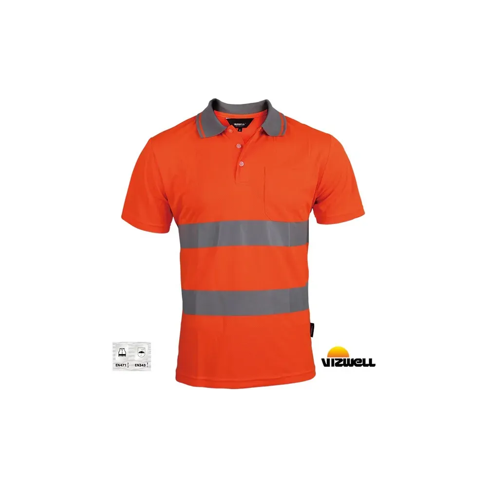 VİZWELL VWPS01A TURUNCU COOLPASS KUMAS REFLEKTÖRLÜ POLO T-SHIRT