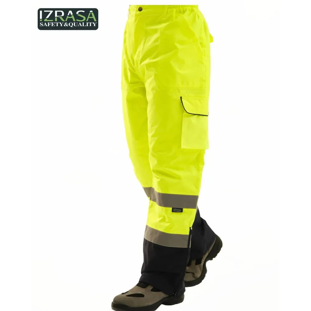 IZRASA NT187 Sarı Lacivert ProLine 300 D Oxford Cift Renkli Reflektorlu Pantolon