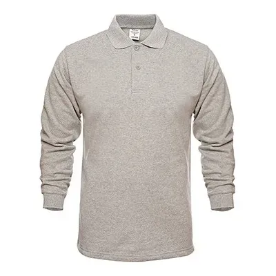 Polo Yaka Gri Melanj Sweatshirt