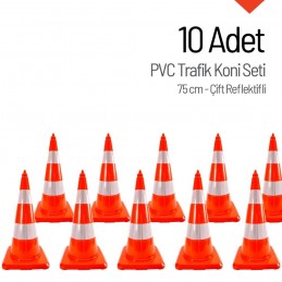 10 Adet PVC Trafik Konisi...