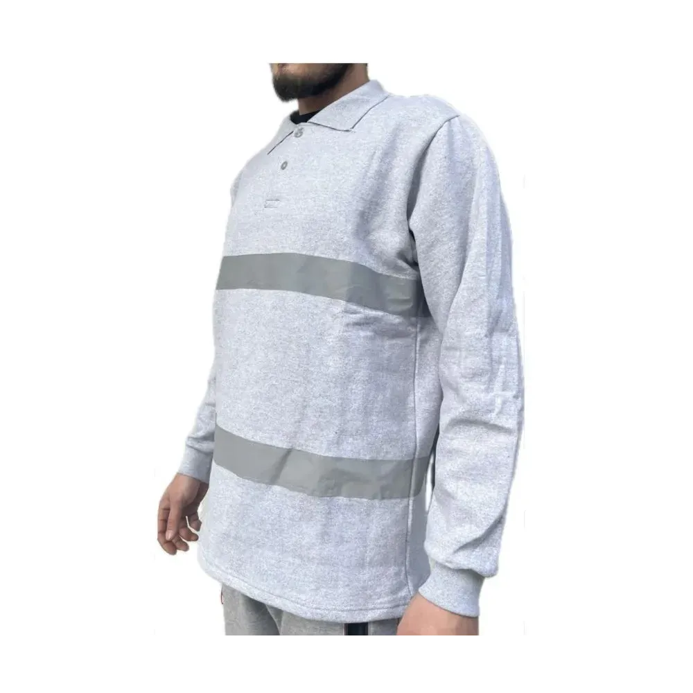 Reflektörlü Gri Şarfonlu Sweatshirt