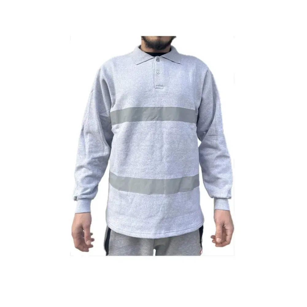 Reflektörlü Gri Şarfonlu Sweatshirt