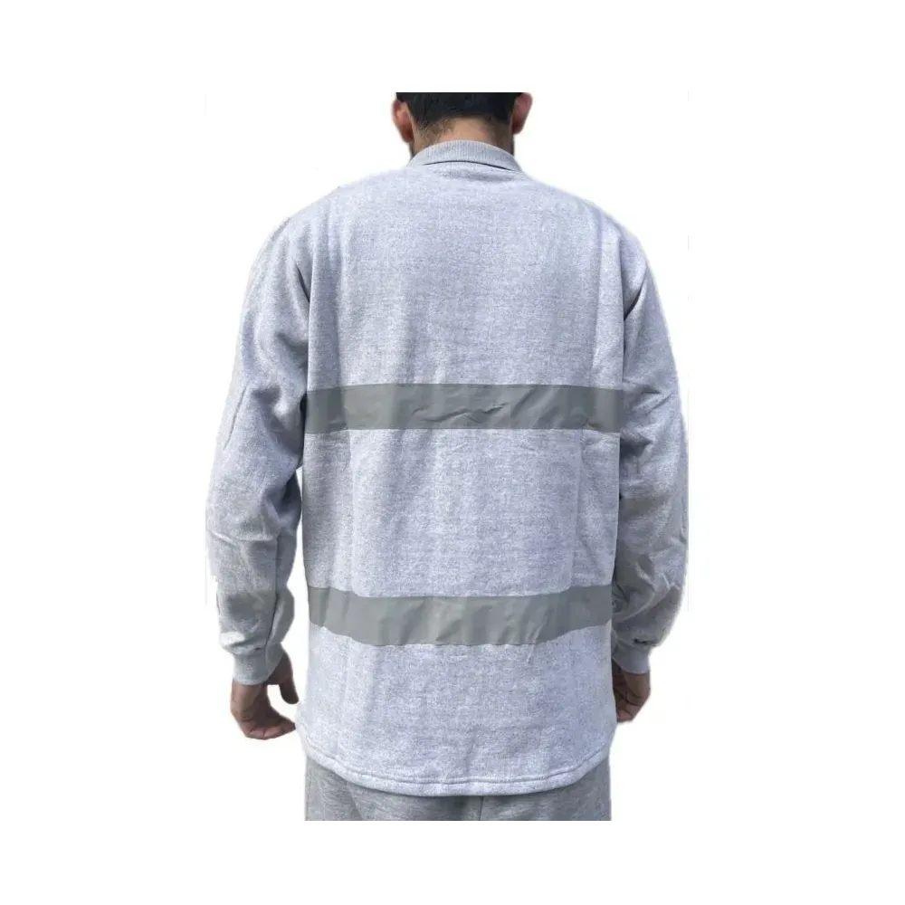 Reflektörlü Gri Şarfonlu Sweatshirt