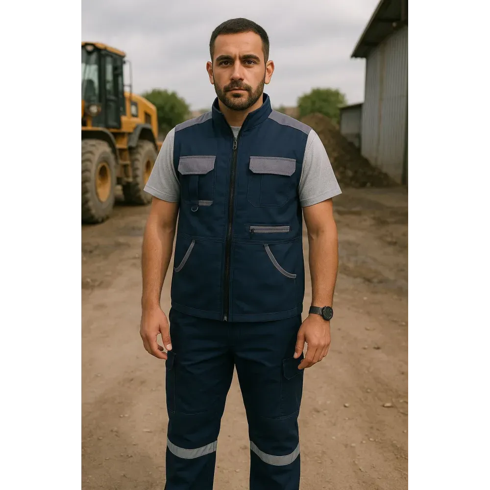 Alt üst yazlık pantolon yelek takımı