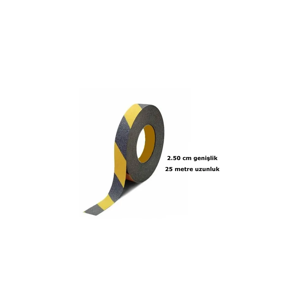 Sarı Siyah Merdiven Ve Zemin Kaydırmaz Bant 25mm x 25mt