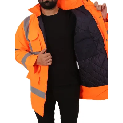TP Orange Yüksek Görünüklü Fosforlu İşçi parkası