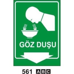 Göz Duşu Uyarı Levhası