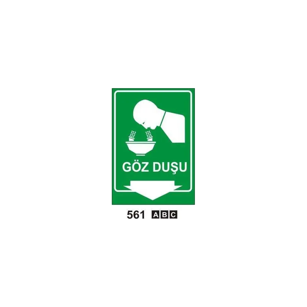 Göz Duşu Uyarı Levhası
