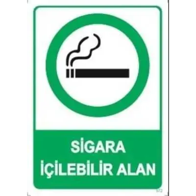 Sigara İçilebilir Alan Uyarı Levhası