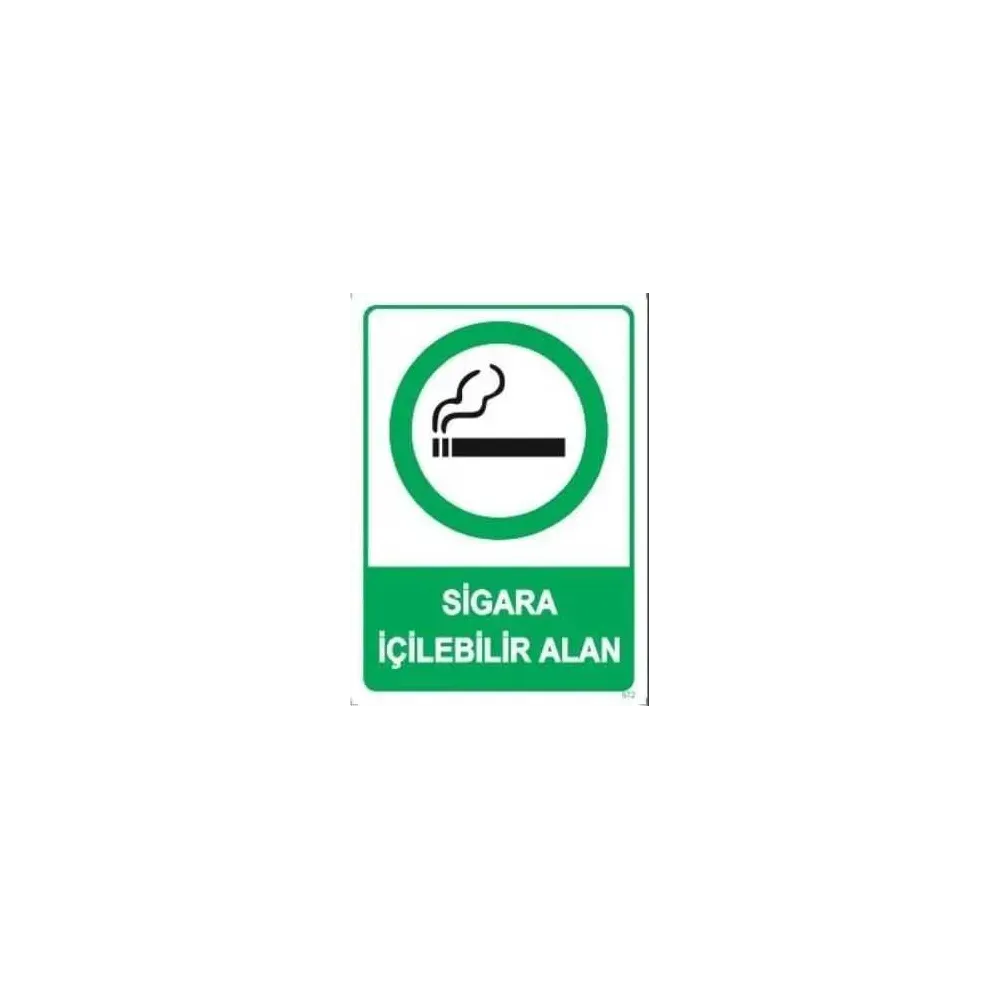Sigara İçilebilir Alan Uyarı Levhası