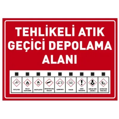 Tehlikeli Atık Geçici Depolama Alanı Uyarı Levhası