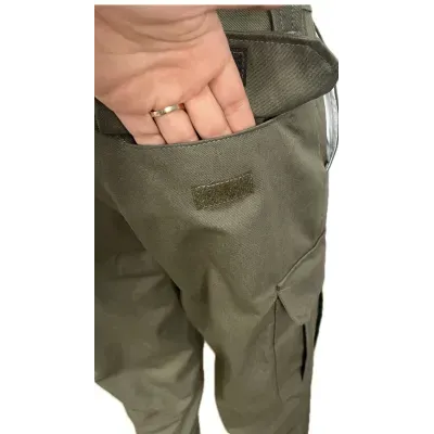Çok cepli özel tasarım haki iş pantolonu